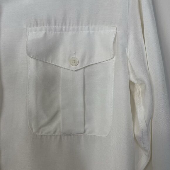 Alexa Chung for Madewell Pleat-Pocket Button-Up Shirt Small Eyelet White NT108 - Picture 9 of 16